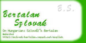 bertalan szlovak business card